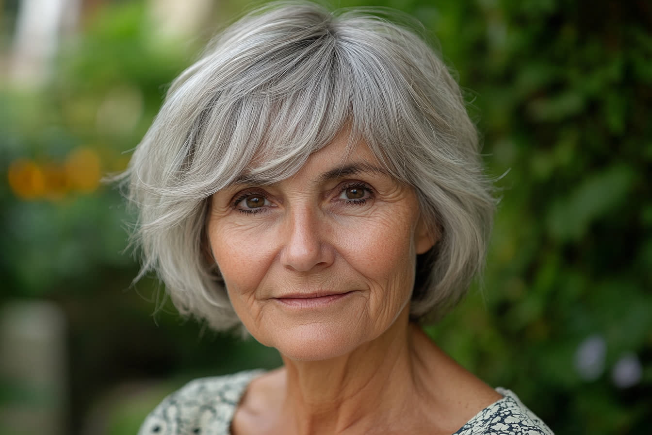 Effilé Coupe De Cheveux Court Femme 60 Ans