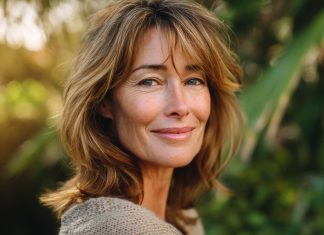 Coupe intemporelle pour femme de 50 ans : le mi-long dégradé effilé avec frange coupe cheveux mi-long effilé dégradé avec frange