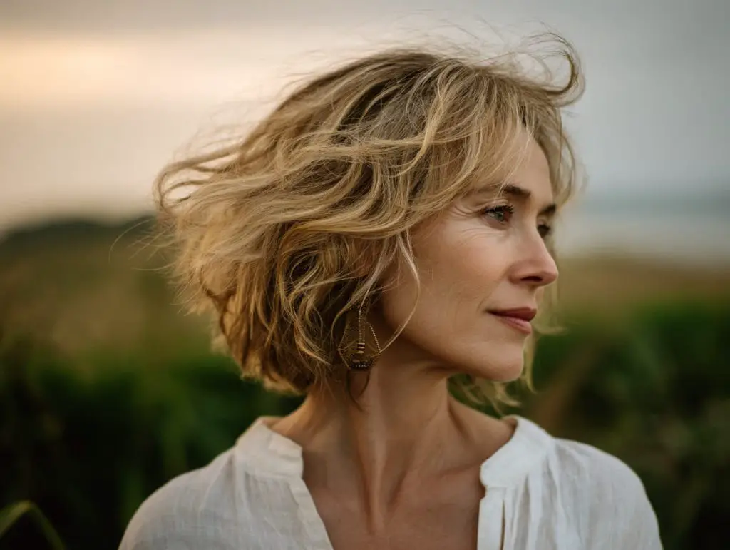 coupe femme 50 ans dégradé effilé avec frange