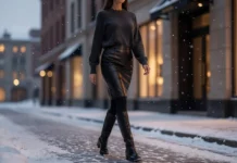 Jupe en cuir en hiver : les associations qui marchent (et celles qui ruinent l’allure)