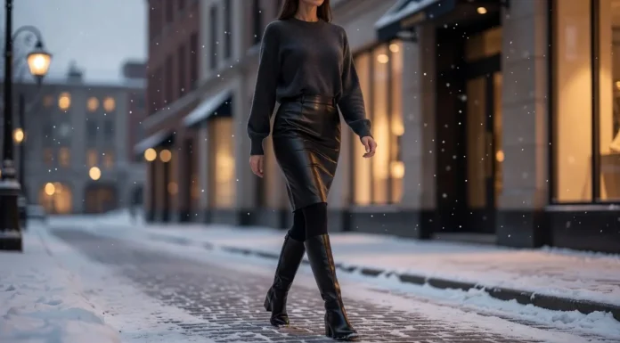 Jupe en cuir en hiver : les associations qui marchent (et celles qui ruinent l’allure)